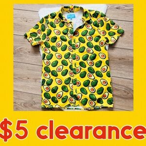 TENTH & OCEAN Yellow Avacado Guacamole Dress Shirt Size Large